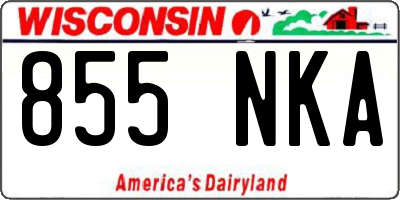 WI license plate 855NKA