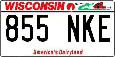 WI license plate 855NKE