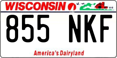 WI license plate 855NKF