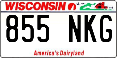 WI license plate 855NKG