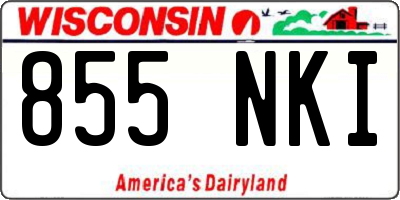 WI license plate 855NKI