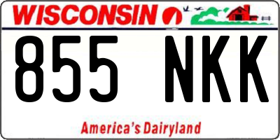 WI license plate 855NKK