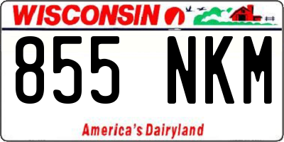 WI license plate 855NKM