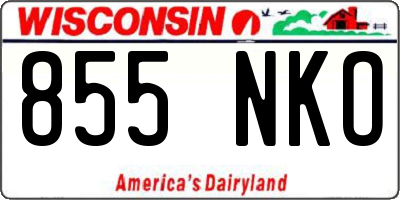 WI license plate 855NKO