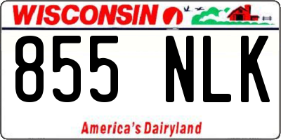 WI license plate 855NLK