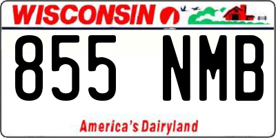 WI license plate 855NMB