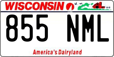 WI license plate 855NML