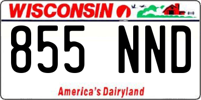 WI license plate 855NND