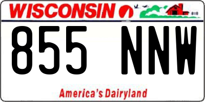 WI license plate 855NNW