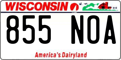 WI license plate 855NOA