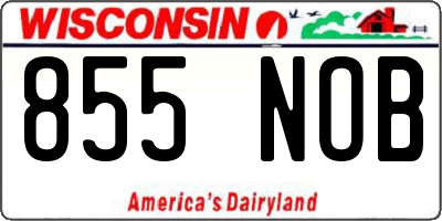WI license plate 855NOB