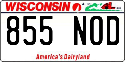 WI license plate 855NOD