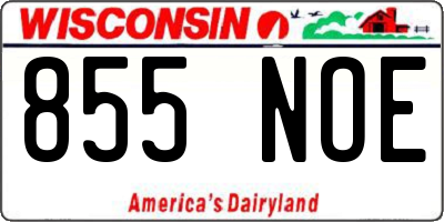 WI license plate 855NOE