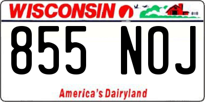 WI license plate 855NOJ