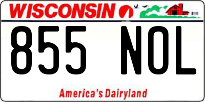 WI license plate 855NOL