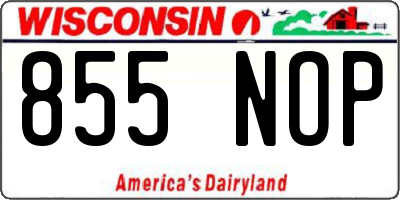 WI license plate 855NOP