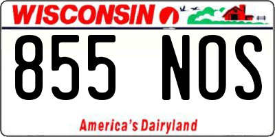 WI license plate 855NOS