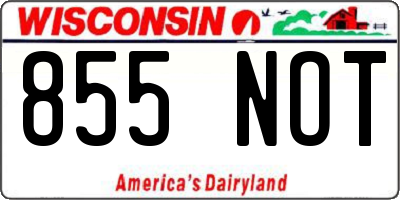 WI license plate 855NOT