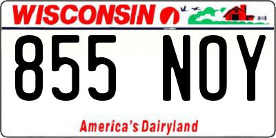WI license plate 855NOY