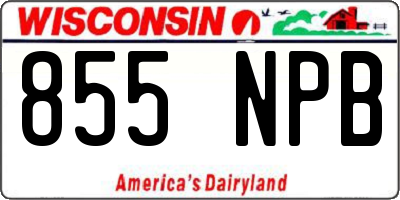 WI license plate 855NPB