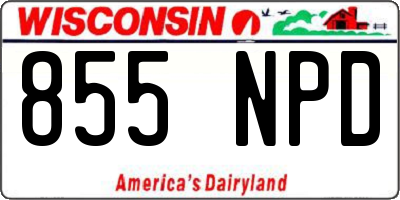 WI license plate 855NPD