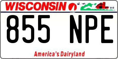 WI license plate 855NPE