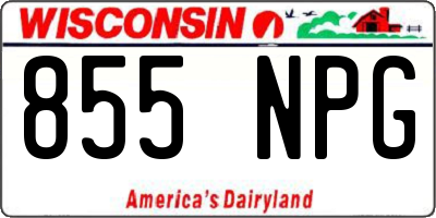 WI license plate 855NPG