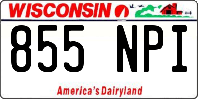 WI license plate 855NPI
