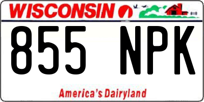 WI license plate 855NPK