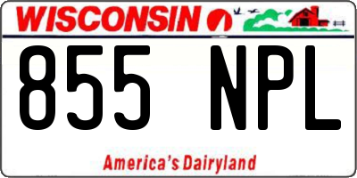 WI license plate 855NPL