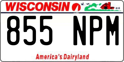 WI license plate 855NPM