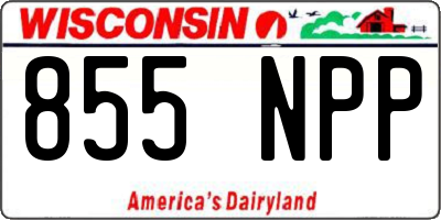 WI license plate 855NPP