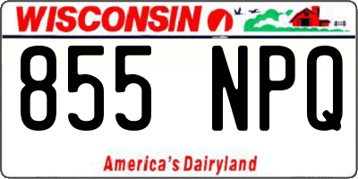 WI license plate 855NPQ