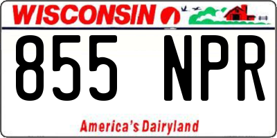 WI license plate 855NPR