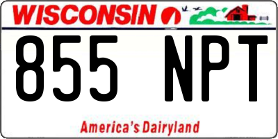WI license plate 855NPT