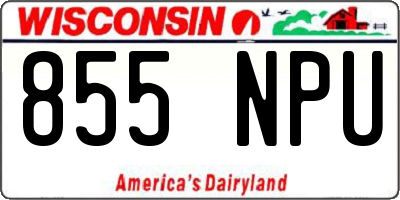 WI license plate 855NPU