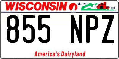 WI license plate 855NPZ