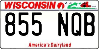 WI license plate 855NQB