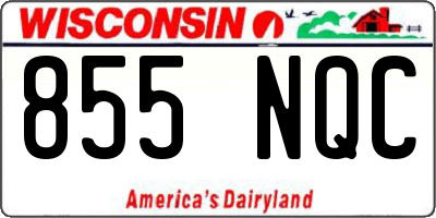 WI license plate 855NQC
