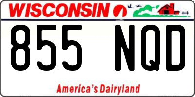 WI license plate 855NQD