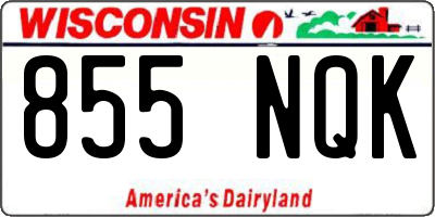 WI license plate 855NQK