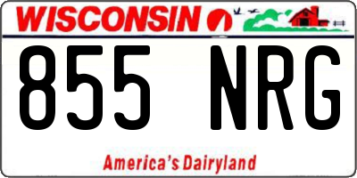 WI license plate 855NRG