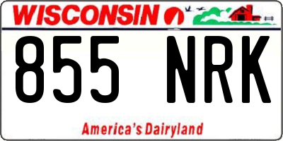WI license plate 855NRK
