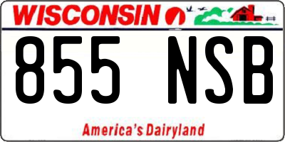 WI license plate 855NSB