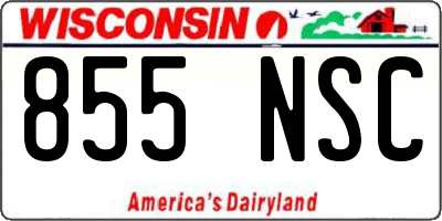 WI license plate 855NSC
