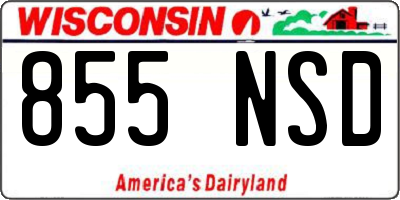 WI license plate 855NSD