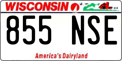 WI license plate 855NSE