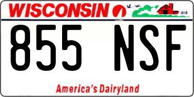 WI license plate 855NSF
