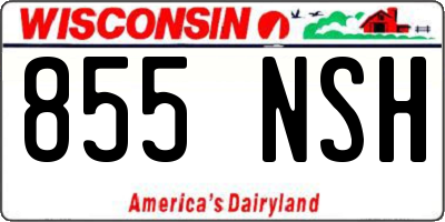 WI license plate 855NSH