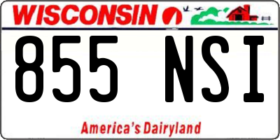 WI license plate 855NSI